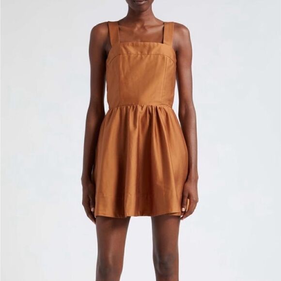 Alice + Olivia Saige Lace-up Back Poplin Minidress size 6 - Picture 5 of 13